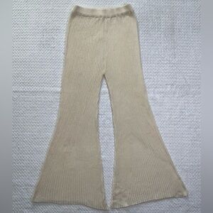 OPIA Cream Knit Flair Pants